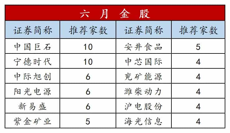 6月的金股